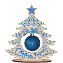 Р2211 Сувенир Ёлочка синяя (дерево)